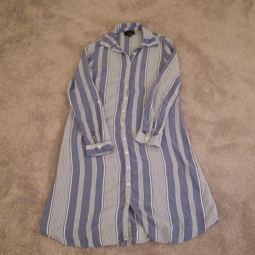 Light and airy long sleeve shirt dress.